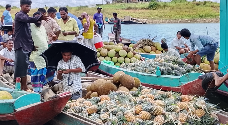 পাহাড়ি হাটবাজারে মৌসুমি ফলের সমাহার 